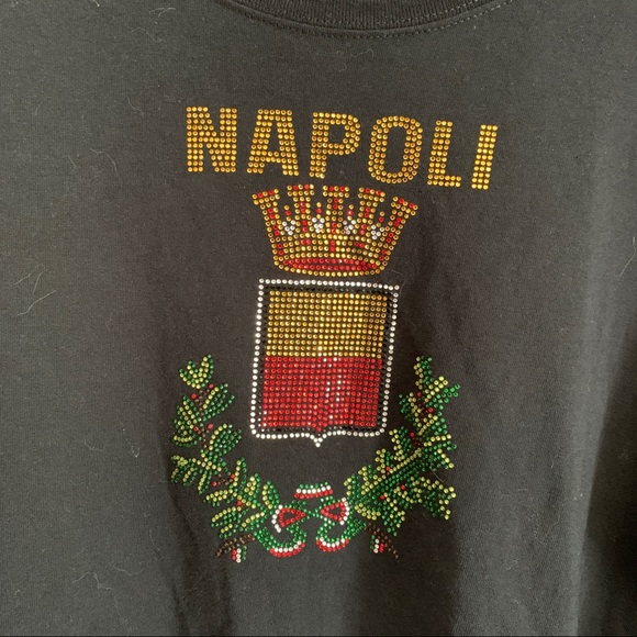 Hardcore Italians Napoli Naples Bedazzle Long Tee - Picture 5 of 5